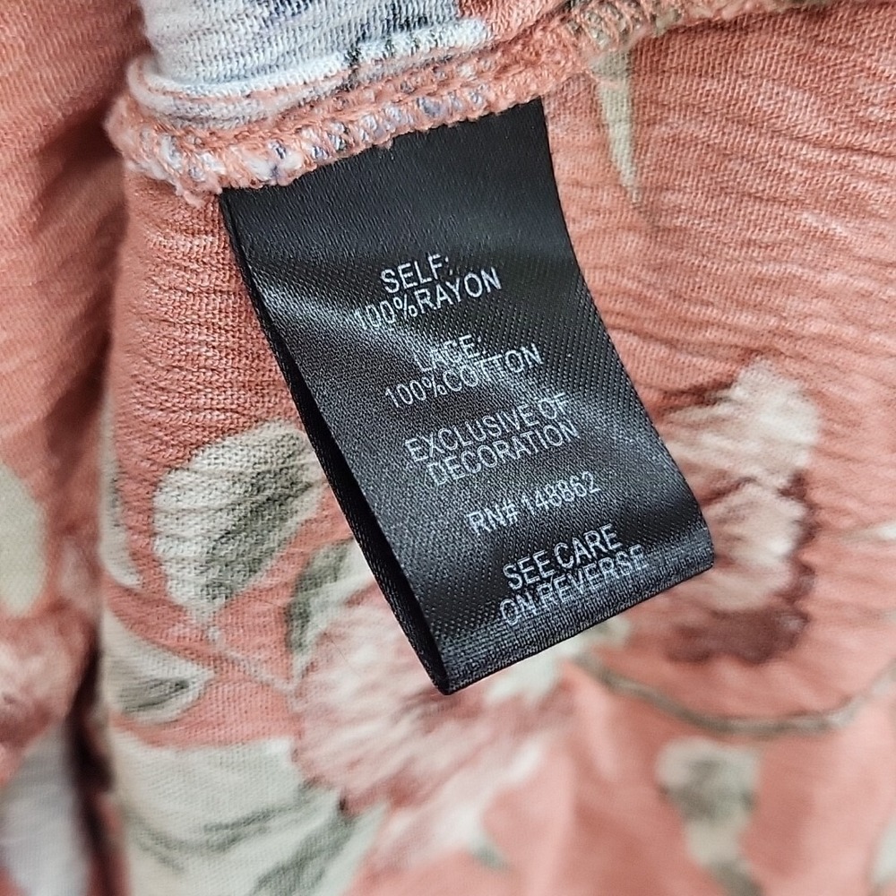 Torrid Floral Peasant Top Womens Plus Sz 00 Peach Cottagecore - Picture 7 of 11